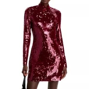 New Veronica Beard Sylee Long Sleeve Sequined Mini Dress Size 12